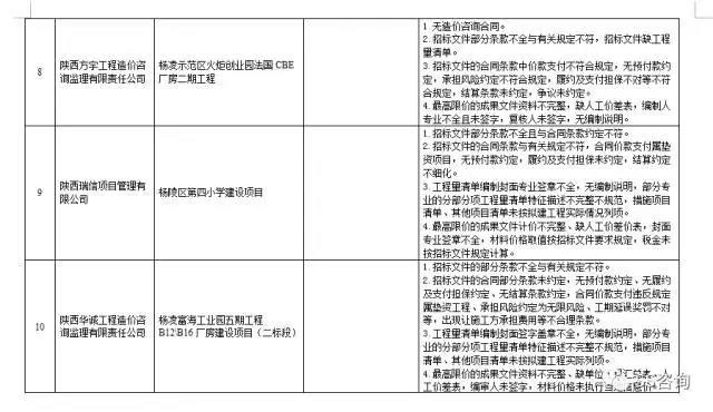 工程造價(jià)咨詢、招標(biāo)代理企業(yè)問(wèn)題列表