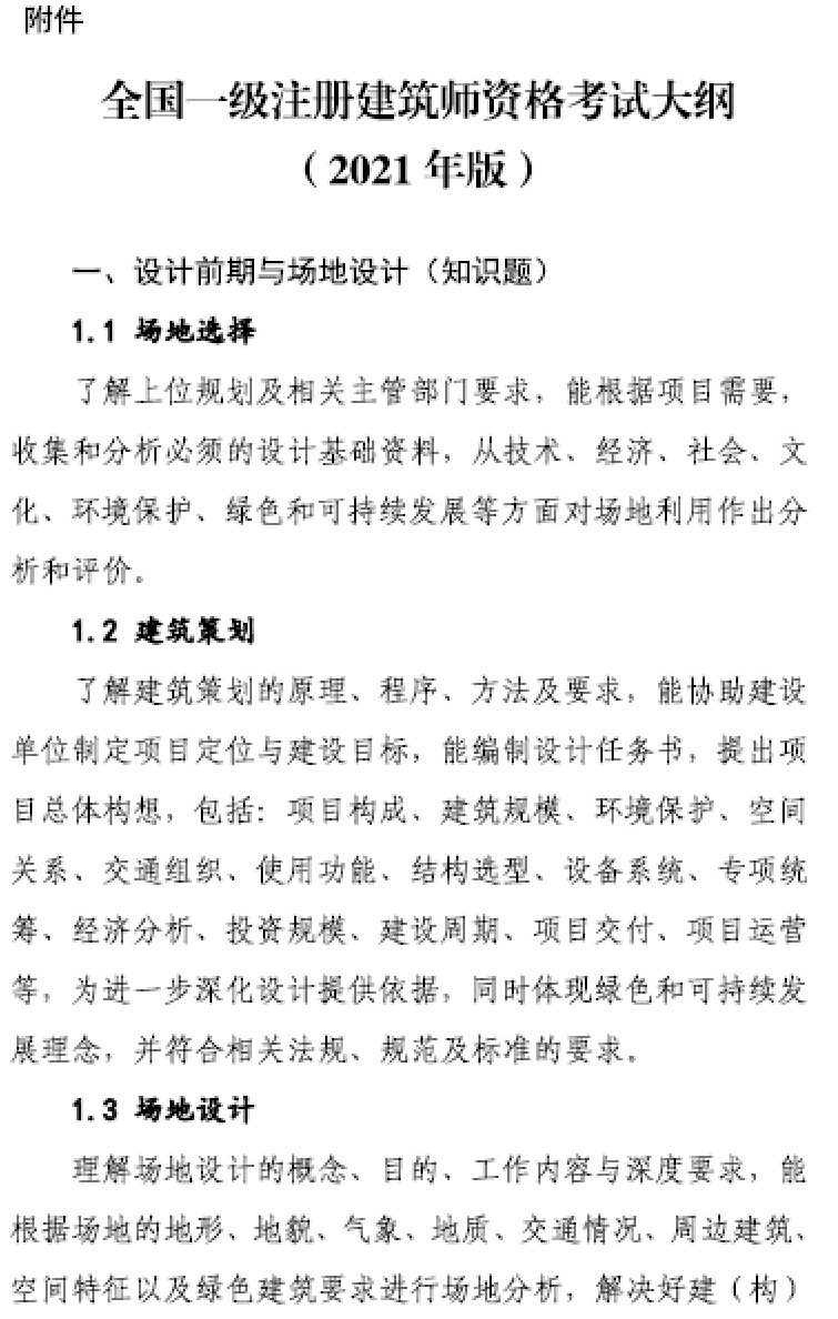 大事件！9門(mén)變6門(mén)！一級(jí)注冊(cè)建筑師考試大綱（21版）發(fā)布，2023年執(zhí)行！